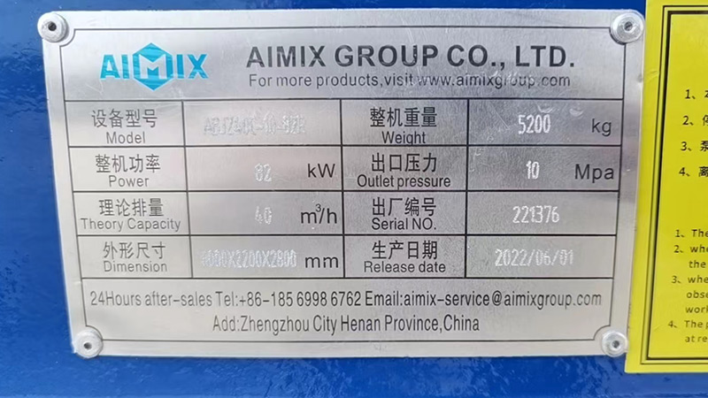 Parámetros De La Máquina Bomba Hormigonera