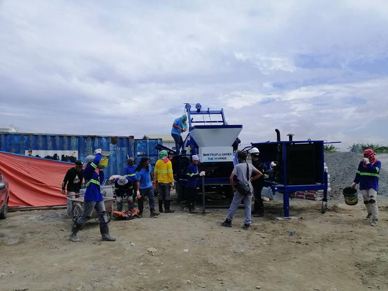 Bomba Diésel de Concreto con Hormigonera en Filipinas