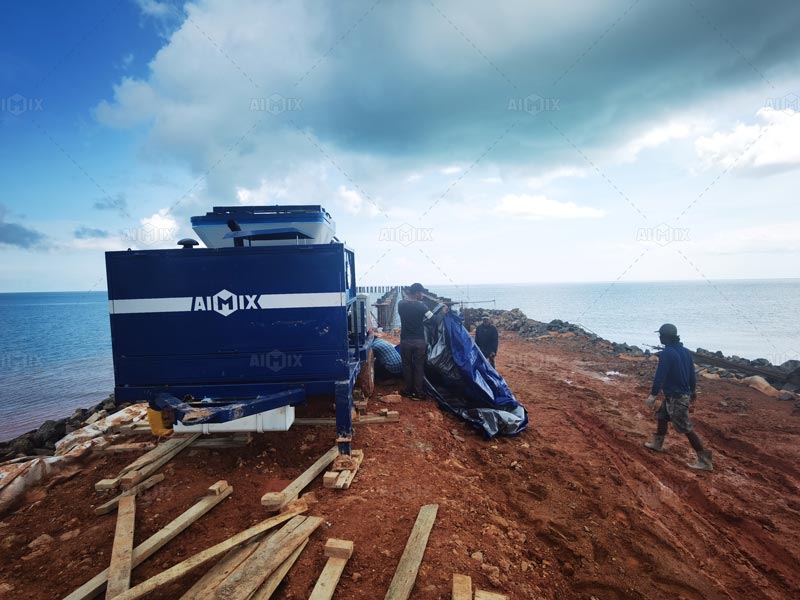 Hormigonera con Bomba ABJZ40C para Construcción de Presa