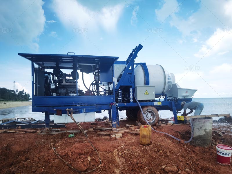 Hormigonera con Bomba de AIMIX en Indonesia