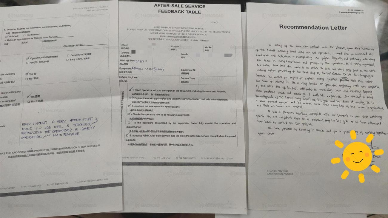 Comentario de Macroad Planta de Asfalto en Filipinas