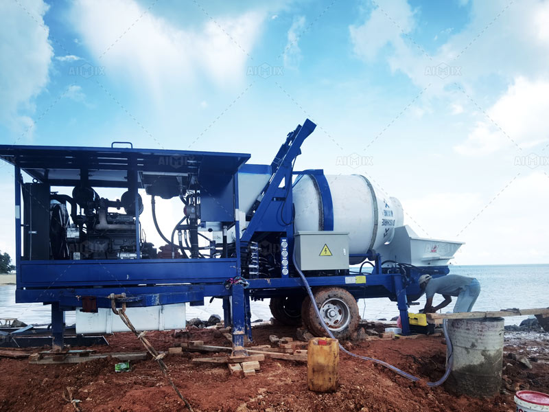 Bomba de Concreto Precio con Mezcladora en Indonesia