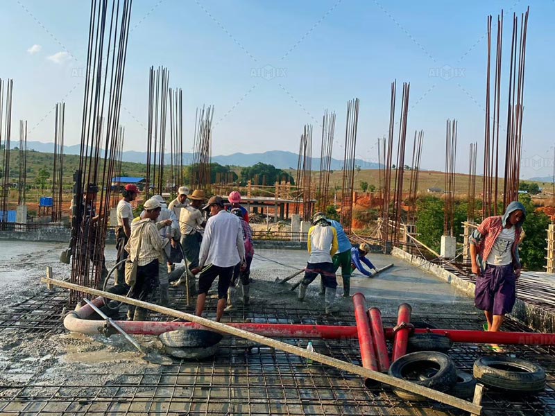 Trabajo de AIMIX Bomba Estacionaria en Myanmar