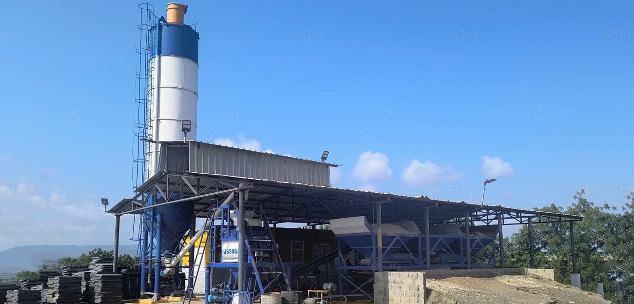 AJ25 Mini Planta de Concreto Estacionaria