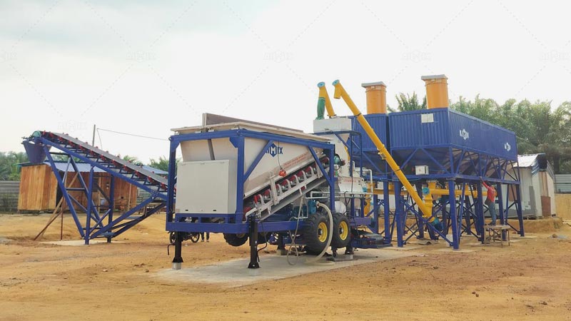 AJSY35 Mini Planta de Hormigón Móvil Compacta