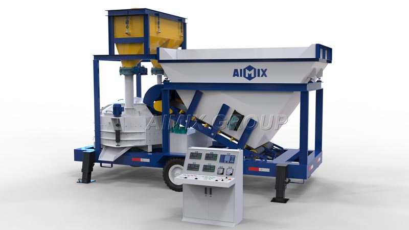 AJW-1000 Mini Planta de Hormigón con Hormgionera de Cacerola