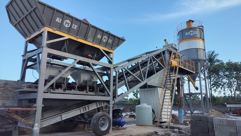 AJY25 MIni Planta de Concreto de Tipo Móvil