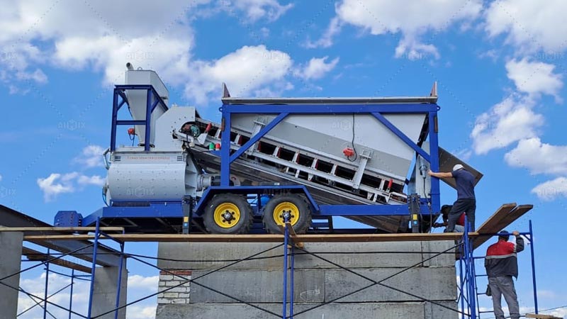 Planta de Hormigón Pequeña Móvil para Construcción de Infraestructura