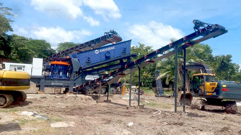 Andamine Chancadora Cónica Móvil sobre Ruedas de 150 TPH