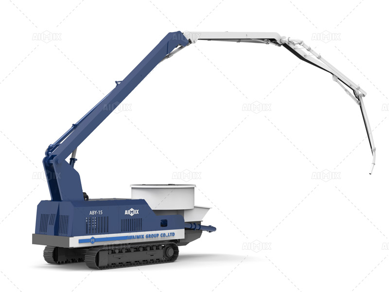 Bomba de Concreto Pequeña sobre Orugas con Mezcladora