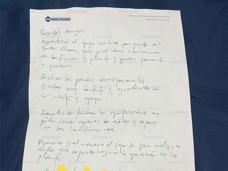 Comentario del Cliente a Macroad