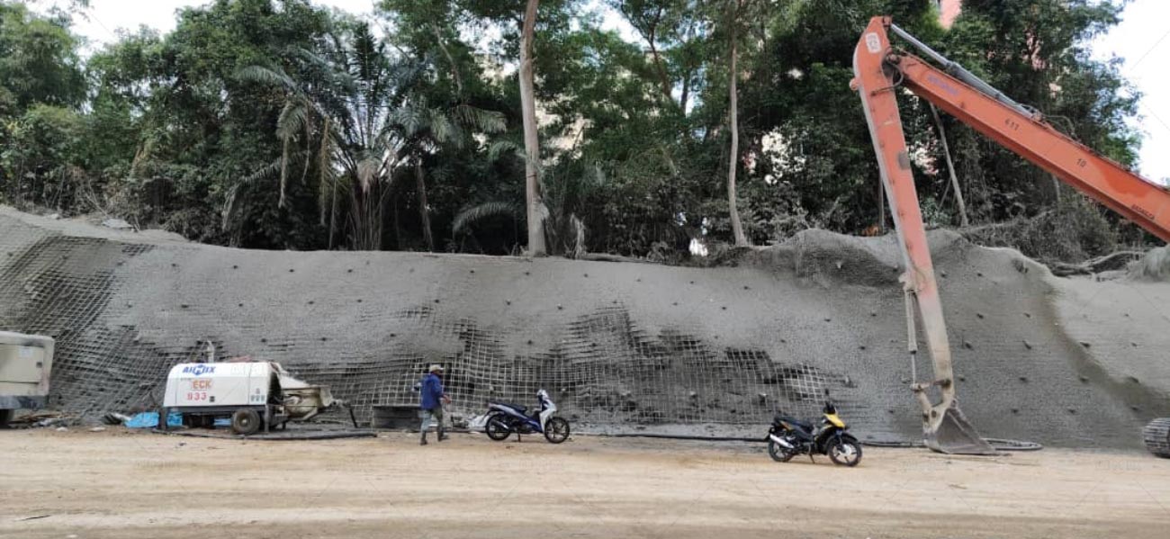 AIMIX Bomba Estacionaria de Hoemigón para Proyecto de Refuerzo de Taludes en Malasia
