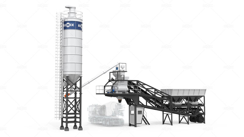 AJY-35 Planta de Concreto Móvil con Silo Vertical de Cemento