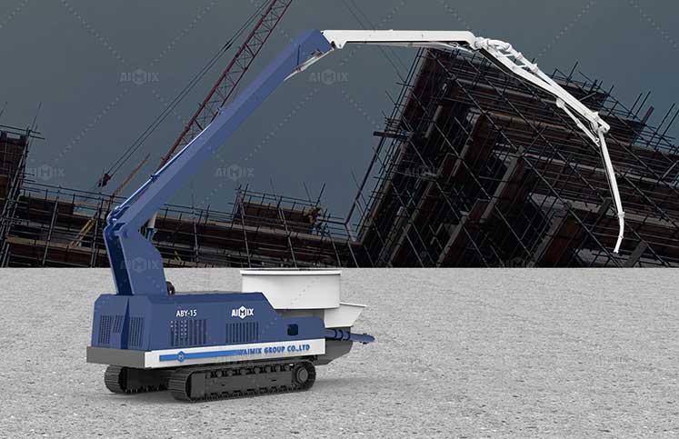 AIMIX Autobomba de Hormigón sobre Orugas con Pluma