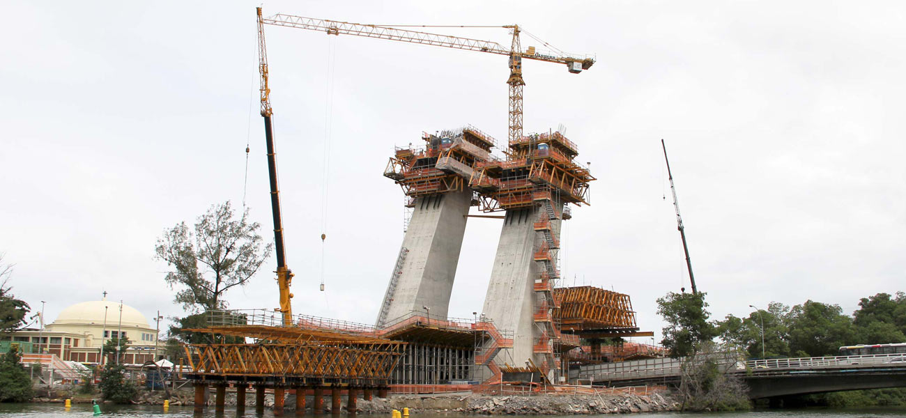 Puente ESTAIADA de Línea 4 del Metro de Brasil