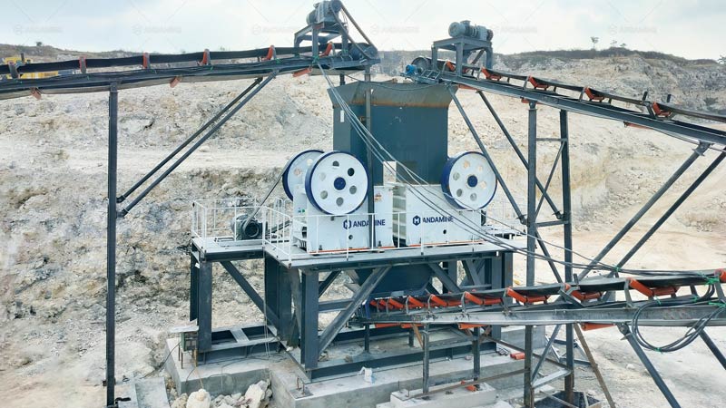 Dos Chancadoras de Quijada para Trituración Secundaria para Piedra Caliza