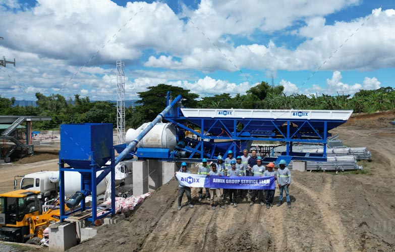 AJZY35 Planta Dosificadora de Concreto Portátil de Tambor en Filipinas