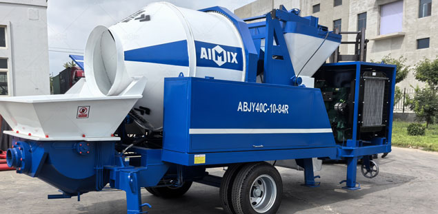 Bomba de Hormigón con Mezcladora de Tambor para Proyecto de Edificio de 5 Pisos en Guatemala