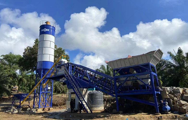 Planta de Concreto Móvil Perú de AIMIX en Malasia para Construcción de Protección de Diques