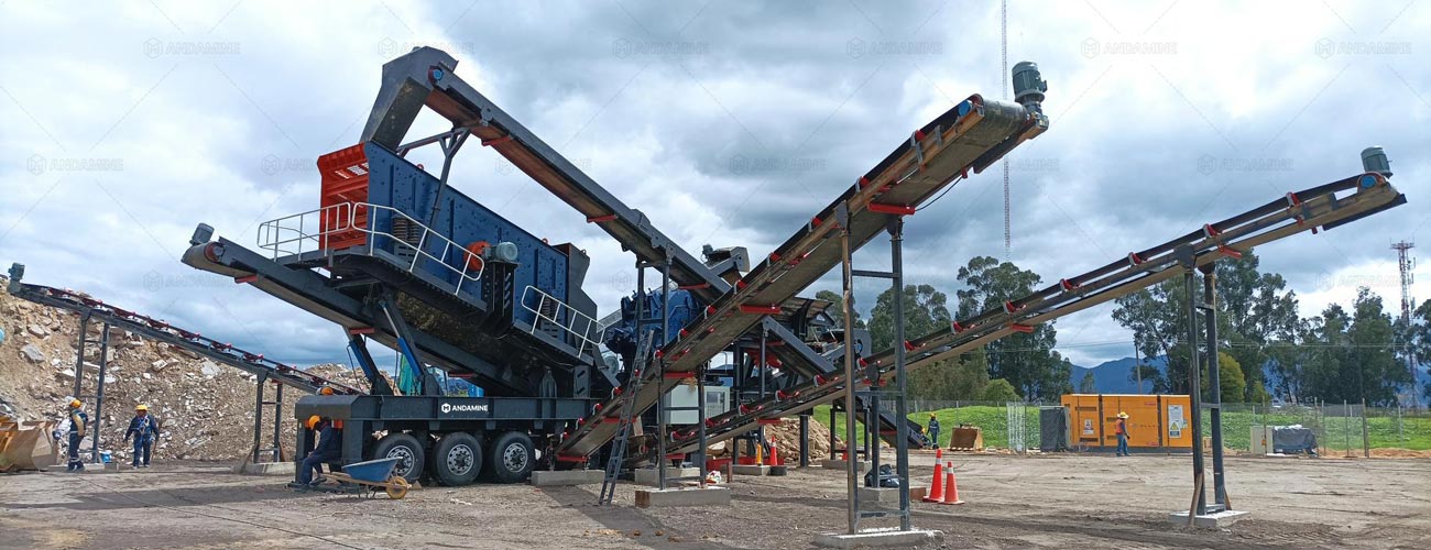 Andamine Planta Trituradora de Piedra Móvil en Colombia sobre Ruedas