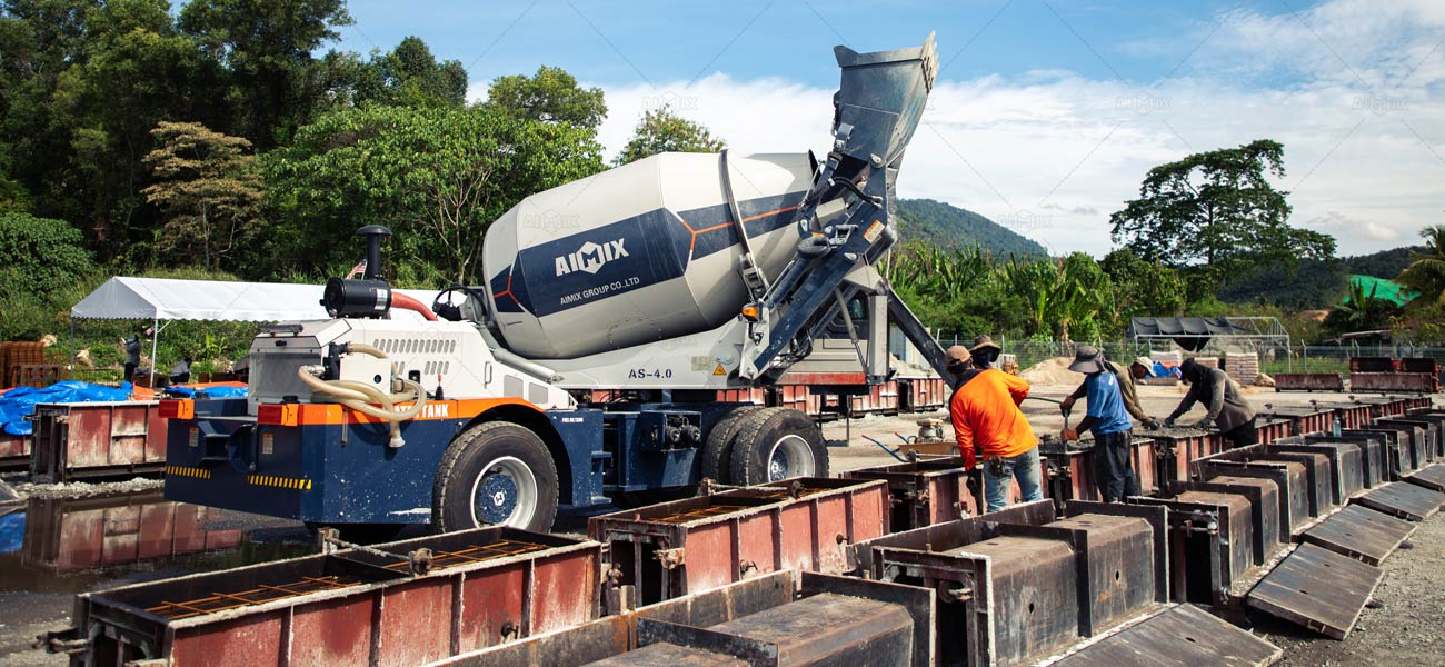 Autohormigonera AS-4.0 de AIMIX en Malasia para Producción de Elementos Prefabricados de Hormigón