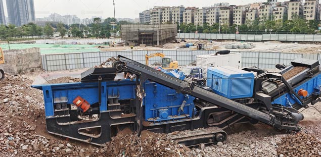 Chancadora de Impacto Móvil sobre Orugas en Filipinas para Reciclaje de Residuos de Construcción