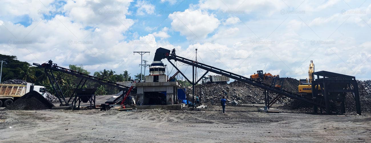 Planta Trituradora Cónica Estacionaria en Filipinas para Procesar Piedra de Río