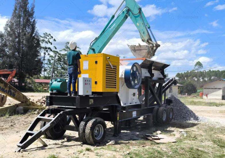 Trituradora de Mandíbula Portátil Pequeña en Indonesia