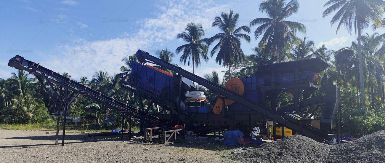 4 en 1 Trituradora Móvil de Piedra con Trituradora de Cono
