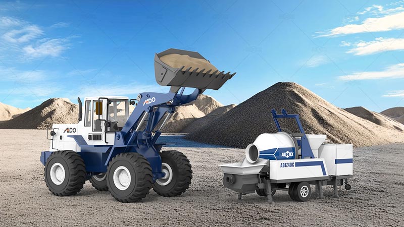 Cargadora + Bomba Mezcladora de Hormigón para Construcción Eficiente