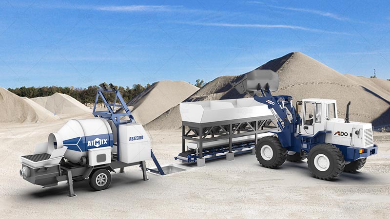 Cargadora + Dosificadora + Bomba Mezcladora de Hormigón para Mejorar la Eficiencia General