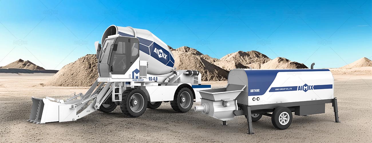 Combinación de AIMIX Bomba de Concreto Estacionaria y Autohormigonera