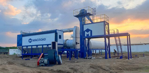 Planta Asfáltica Continua Móvil ALYT100 de Macroad en Ecuador para Construcción de Carreteras Urbanas
