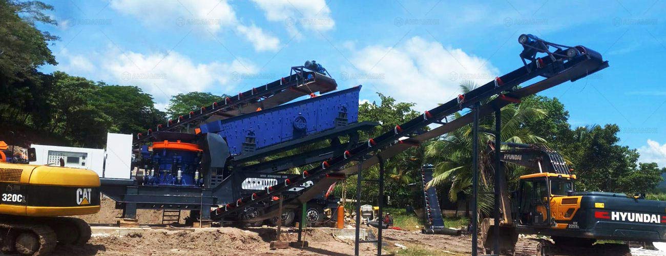 Trituradora Móvil de Cono en Honduras para Fabricar Agregados Comerciales