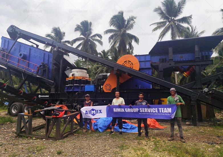 Trituradora de Mandíbulas Móvil 4 en 1 con Chancadora Cónica en Filipinas