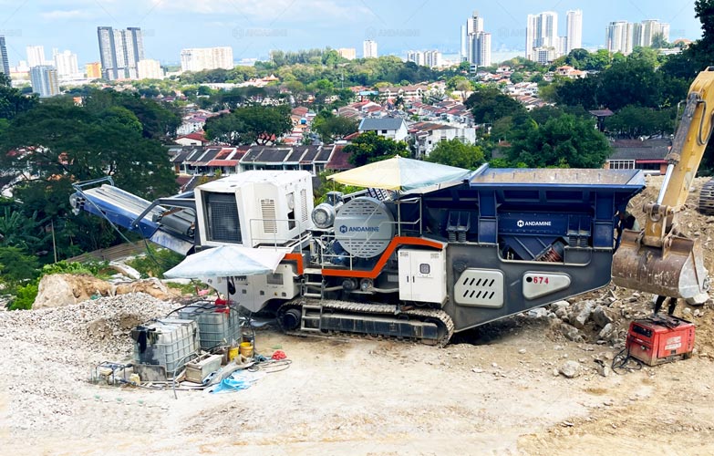 Andamine Trituradora Móvil de Piedra en Malasia sobre Orugas