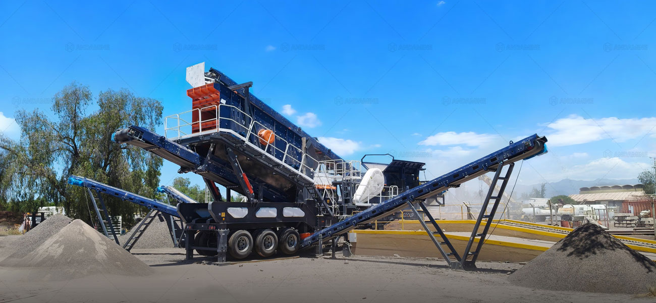 ANDAMINE Trituradora de Piedra Móvil 4 en 1 para Minería y Agregados