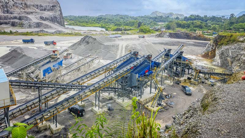 Trituradora Industrial de Piedra Estacionaria en la Mina