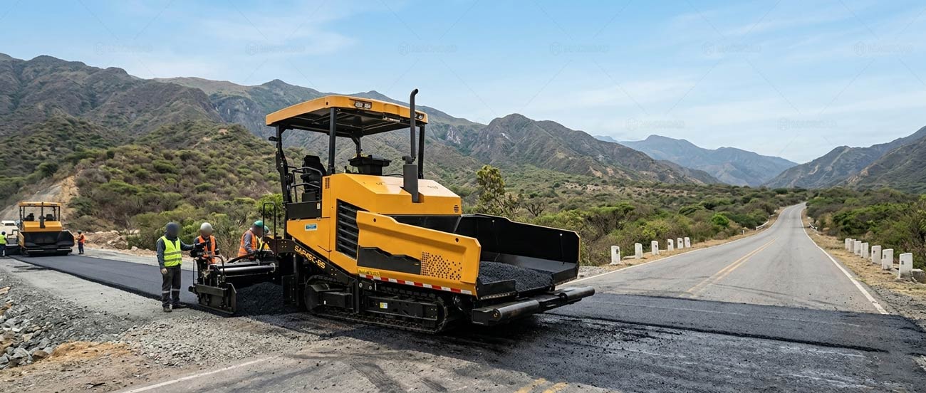 Pavimentadora de Asfalto de Macroad para Proyectos de Construcción de Carreteras en América Latina