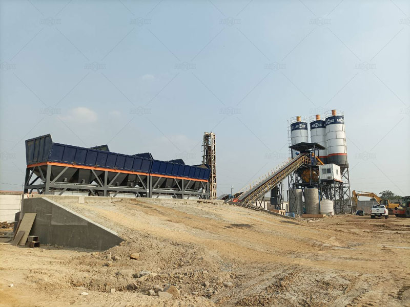 AJ90 Planta de Concreto Premezlado Estacionaria en Ecuador para Proyectos de Construcción de Carreteras