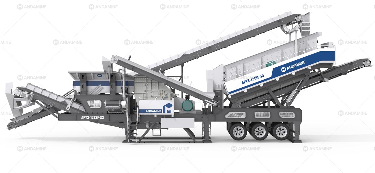 Configuración de 3 en 1 Chancadora de Piedra Móvil Andamine con Diseño Nuevo