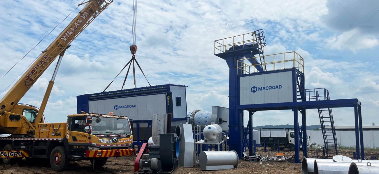 Planta de Asfalto Continua Macroad Modular ALYT100 en Ecuador, Instalación Rápida en 3-7 Días sin Hormigón