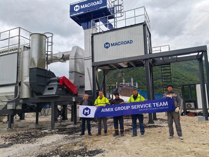 Planta de asfalto continua de Macroad se ha instalado y puesto en funcionamiento con éxito en Bosnia y Herzegovina para un proyecto vial de un cliente, con una capacidad que supera las expectativas en 10 toneladas por hora.