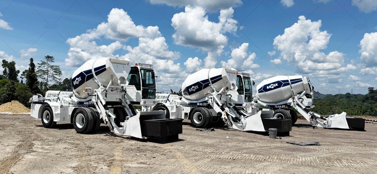 Tres Hormigoneras Autocargables en Malasia para Proyectos de Construcción de Carreteras