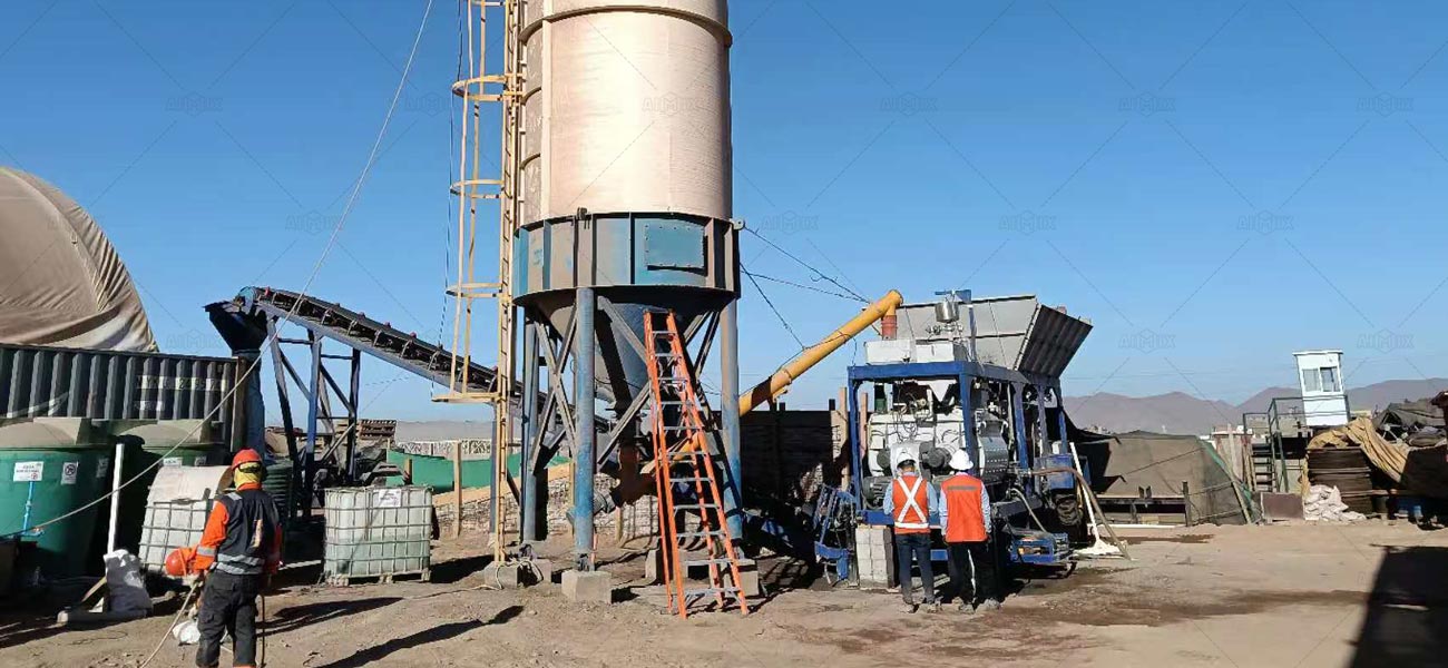 AIMIX Planta Móvil Compacta de Hormigón ha sido instalada y puesta en funcionamiento en Chile para un importante proveedor de hormigón.