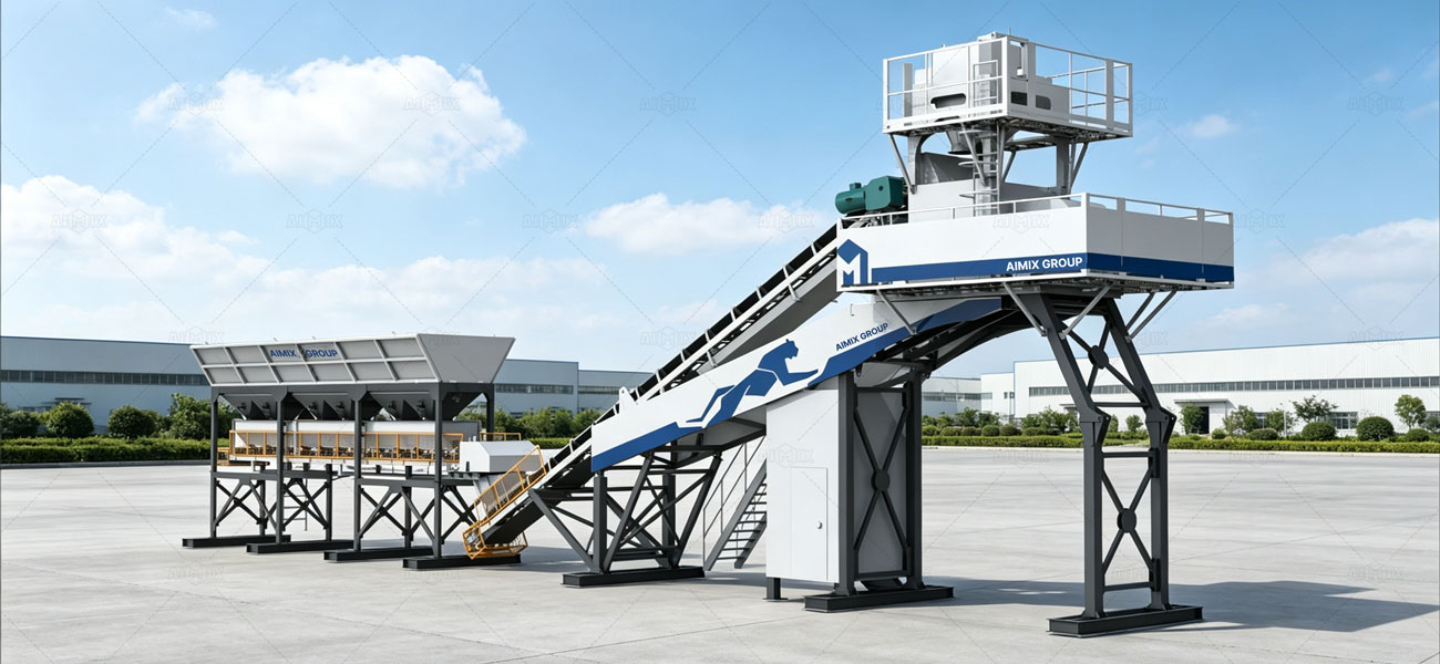 AIMIX Planta de Concreto Nueva de Instalación Rápida AJQ70 se Diseña para las Contratistas Pequeñas y Medias