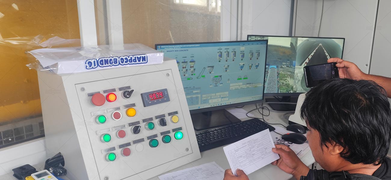 Panel de control AIMIX para gestionar la producción de concreto según la demanda