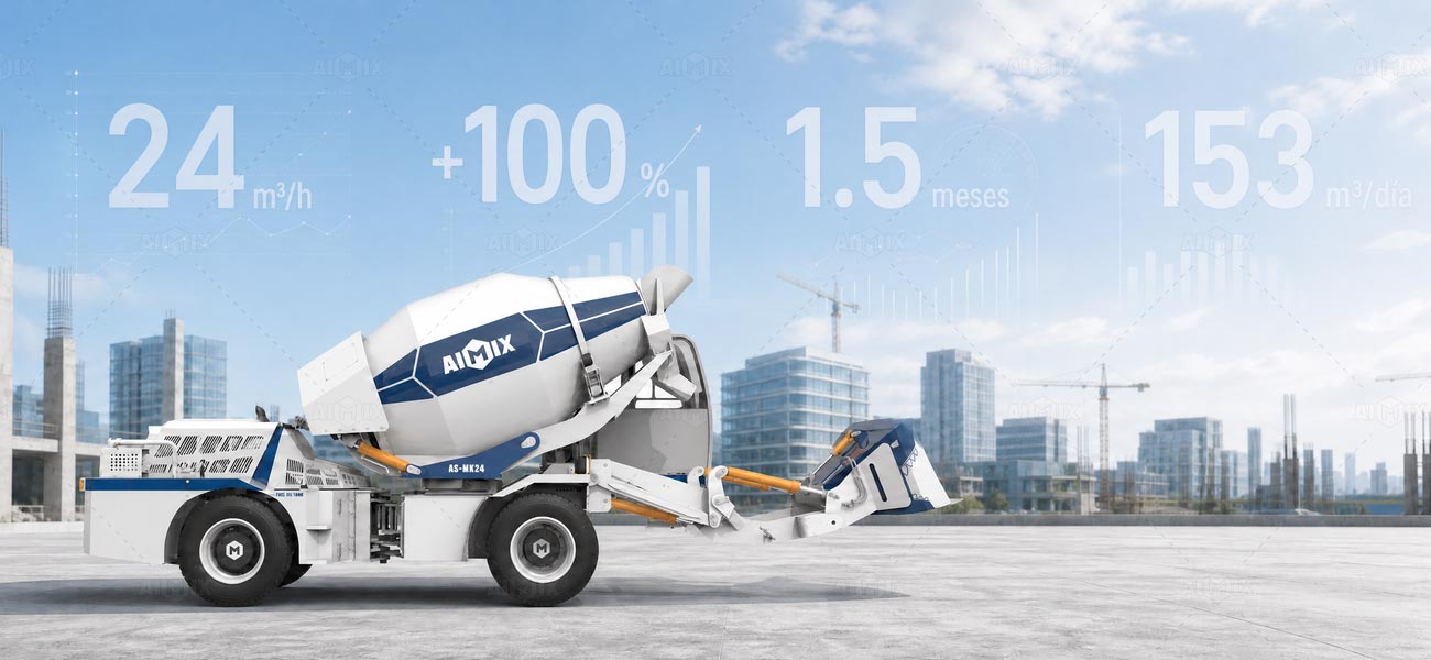 AIMIX AS-MK24 autohormigonera análisis financiero y rendimiento en obra con datos de producción 24 m³/h
