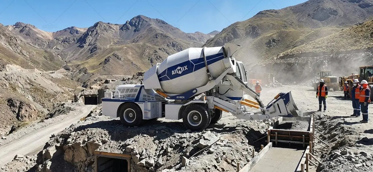 AIMIX AS-MK24 hormigonera autocargable en proyectos mineros y obras en altitud en Latinoamérica