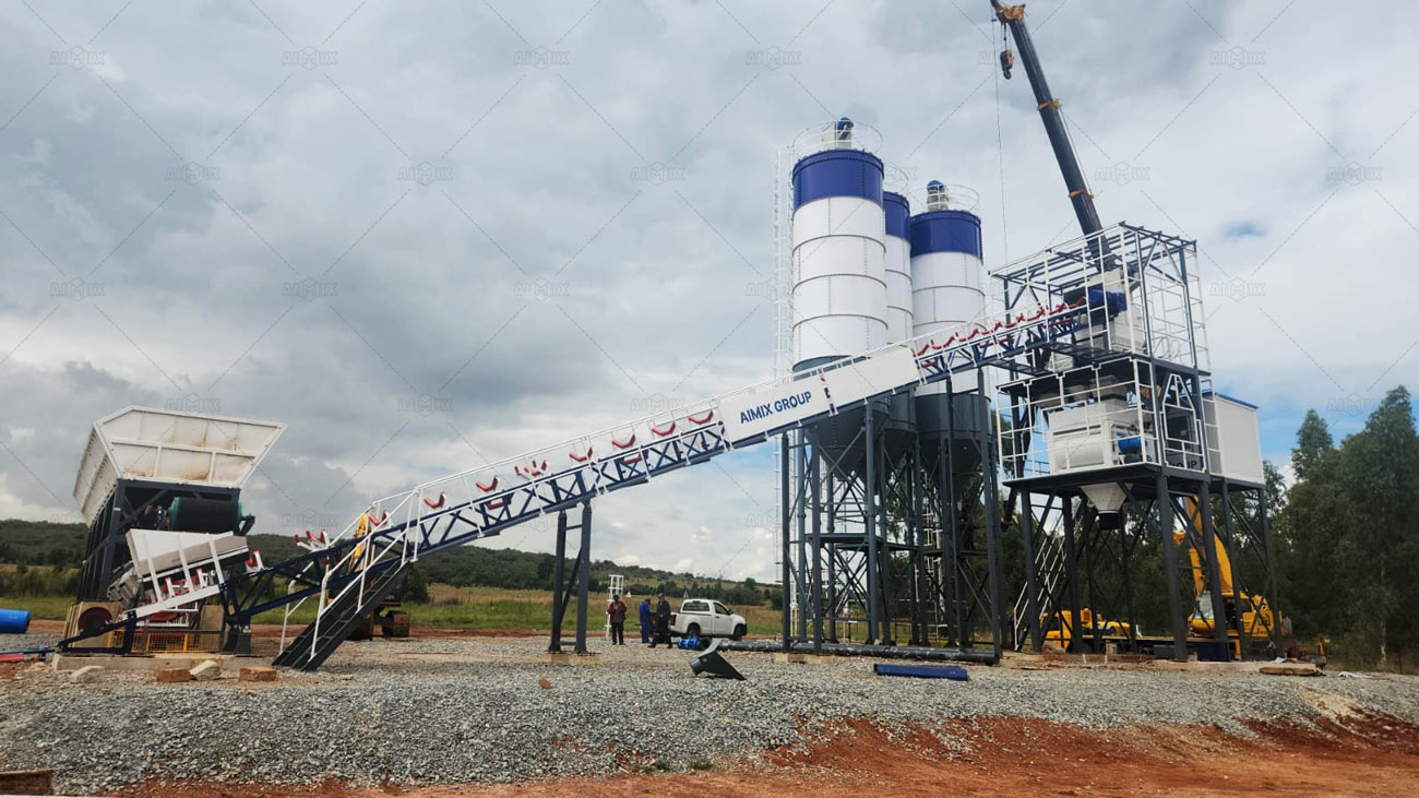 Instalación y Maccha en Puesta de la Planta Concretera AJ90 en Sudáfrica